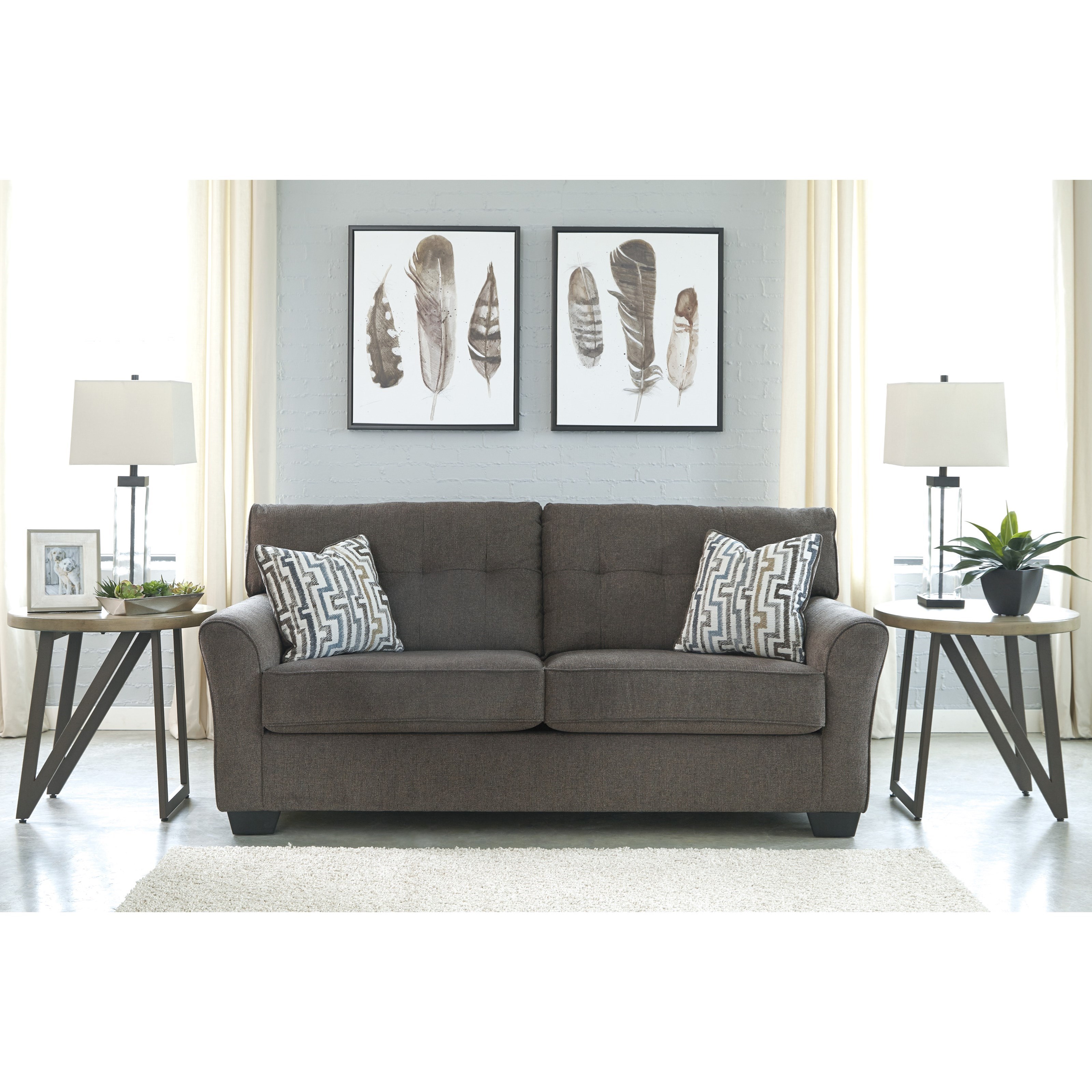 Benchcraft by Ashley Alsen Contemporary Sofa with Tufted Back | Royal